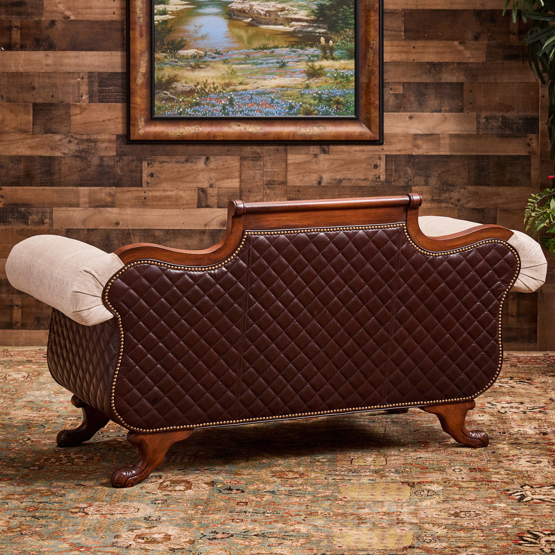 Desperado Carved Leather Loveseat