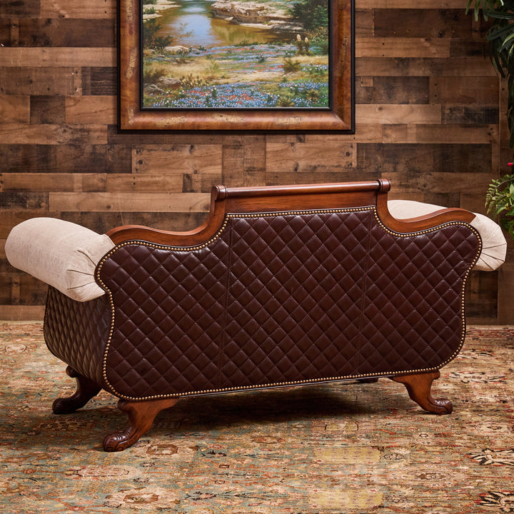 Desperado Carved Leather Loveseat