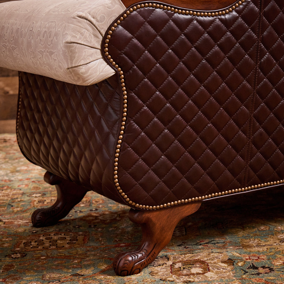 Desperado Carved Leather Loveseat