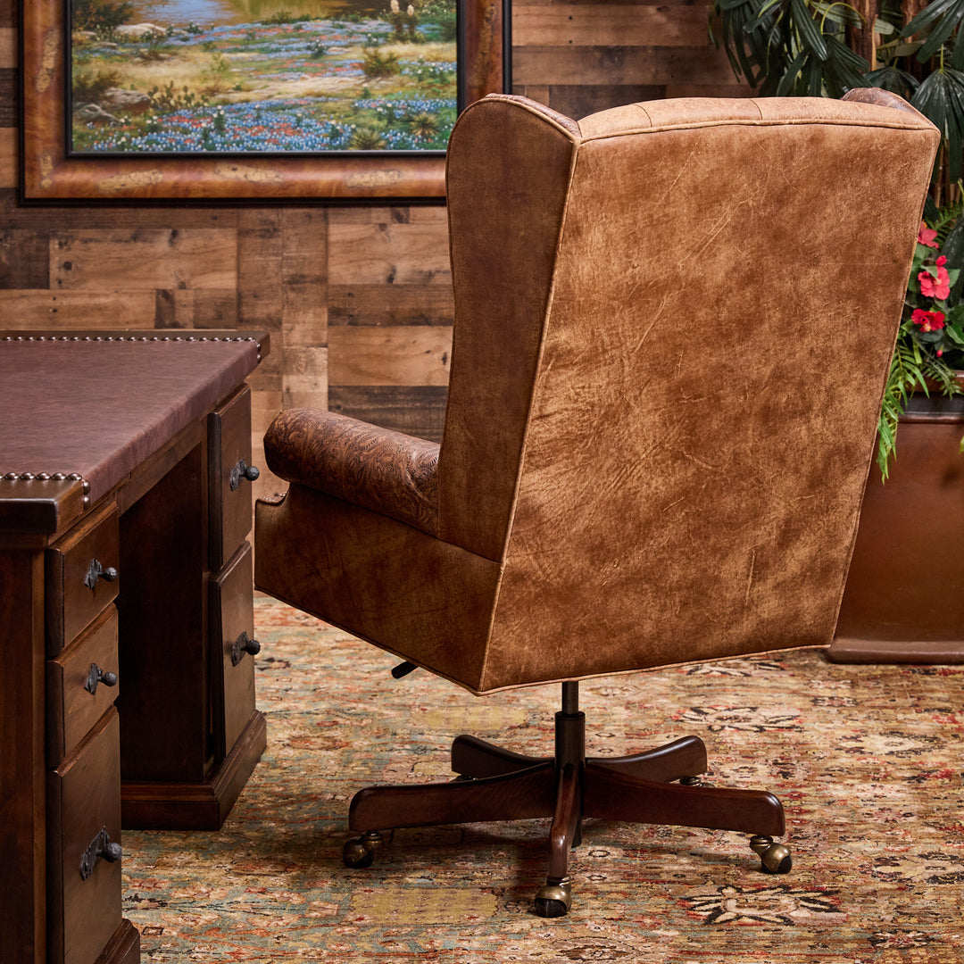 Oak Leaf Leather Office Chair