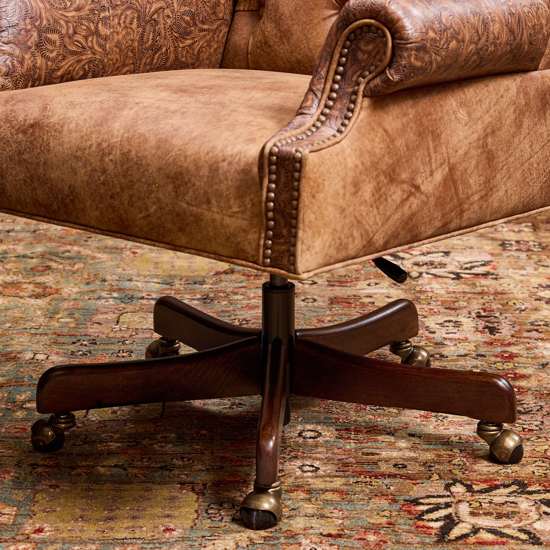 Oak Leaf Leather Office Chair