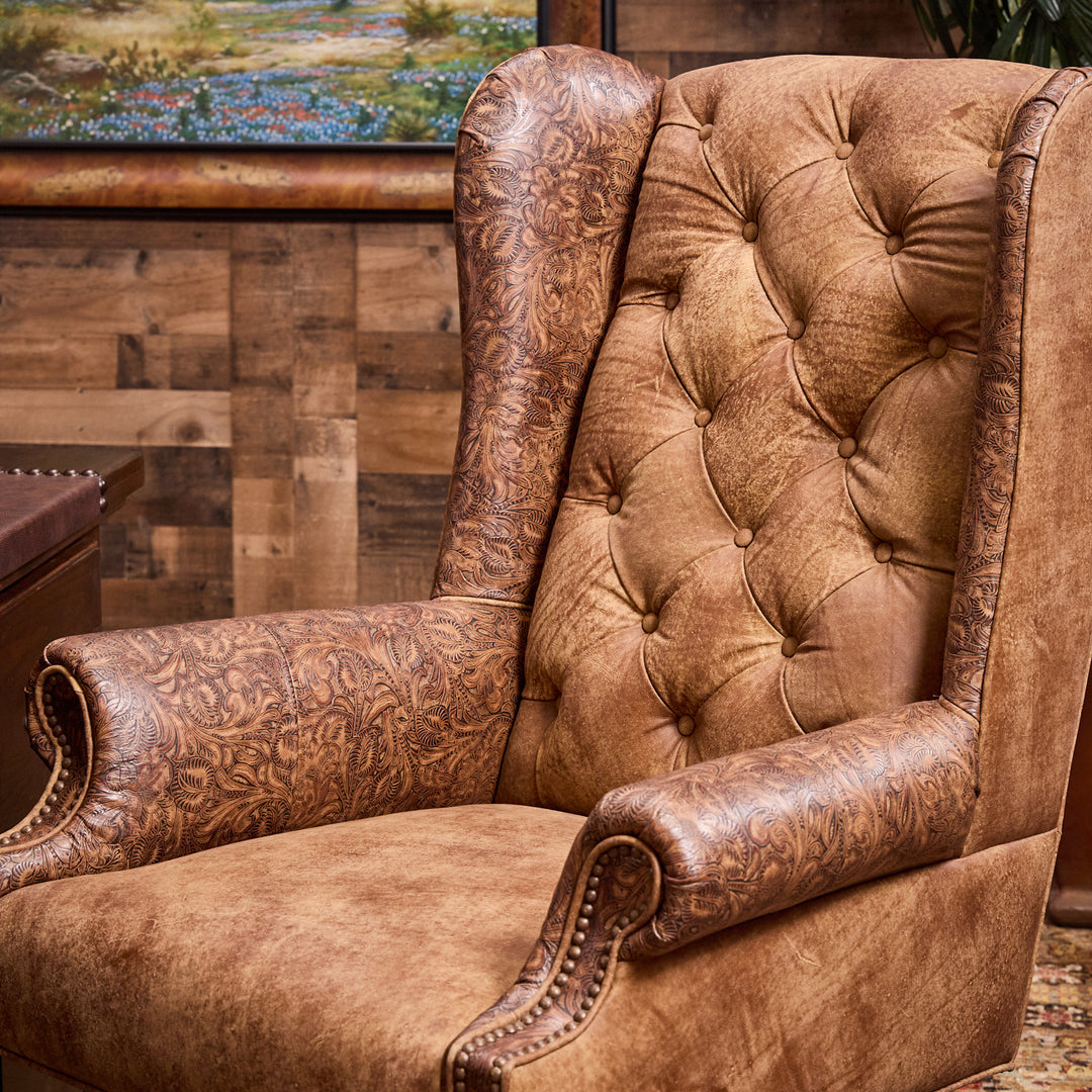 Oak Leaf Leather Office Chair