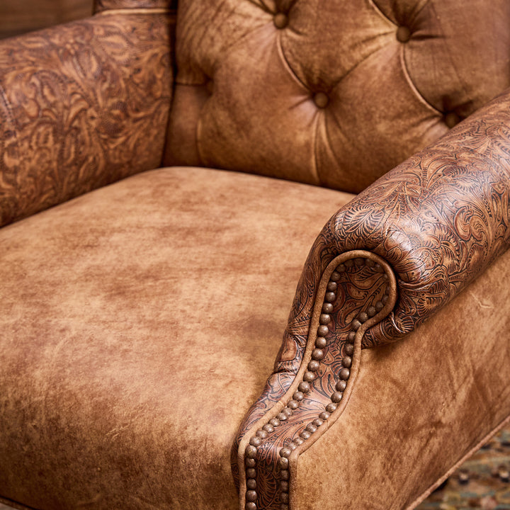 Oak Leaf Leather Office Chair