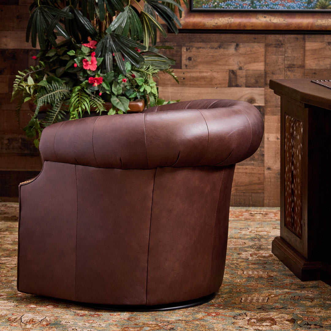 Texas Rustic Leather Thinking Chair