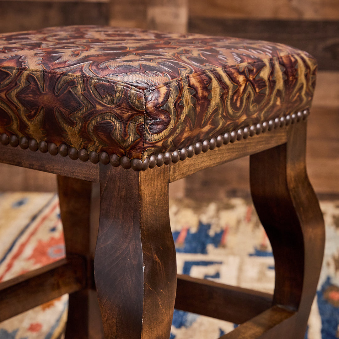 Andres Laredo Leather Bar Stool