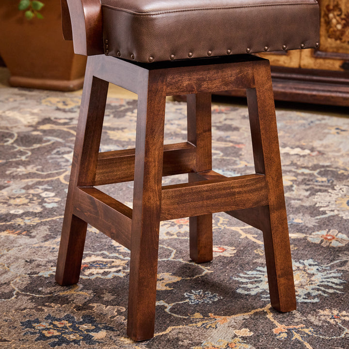 Mattera Cowhide Croc Leather Bar Stool