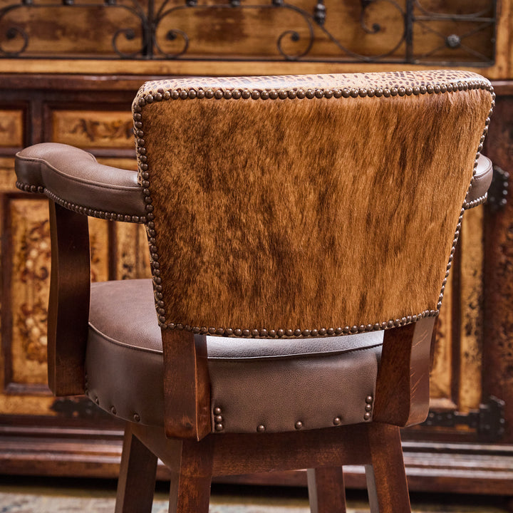 Mattera Cowhide Croc Leather Bar Stool