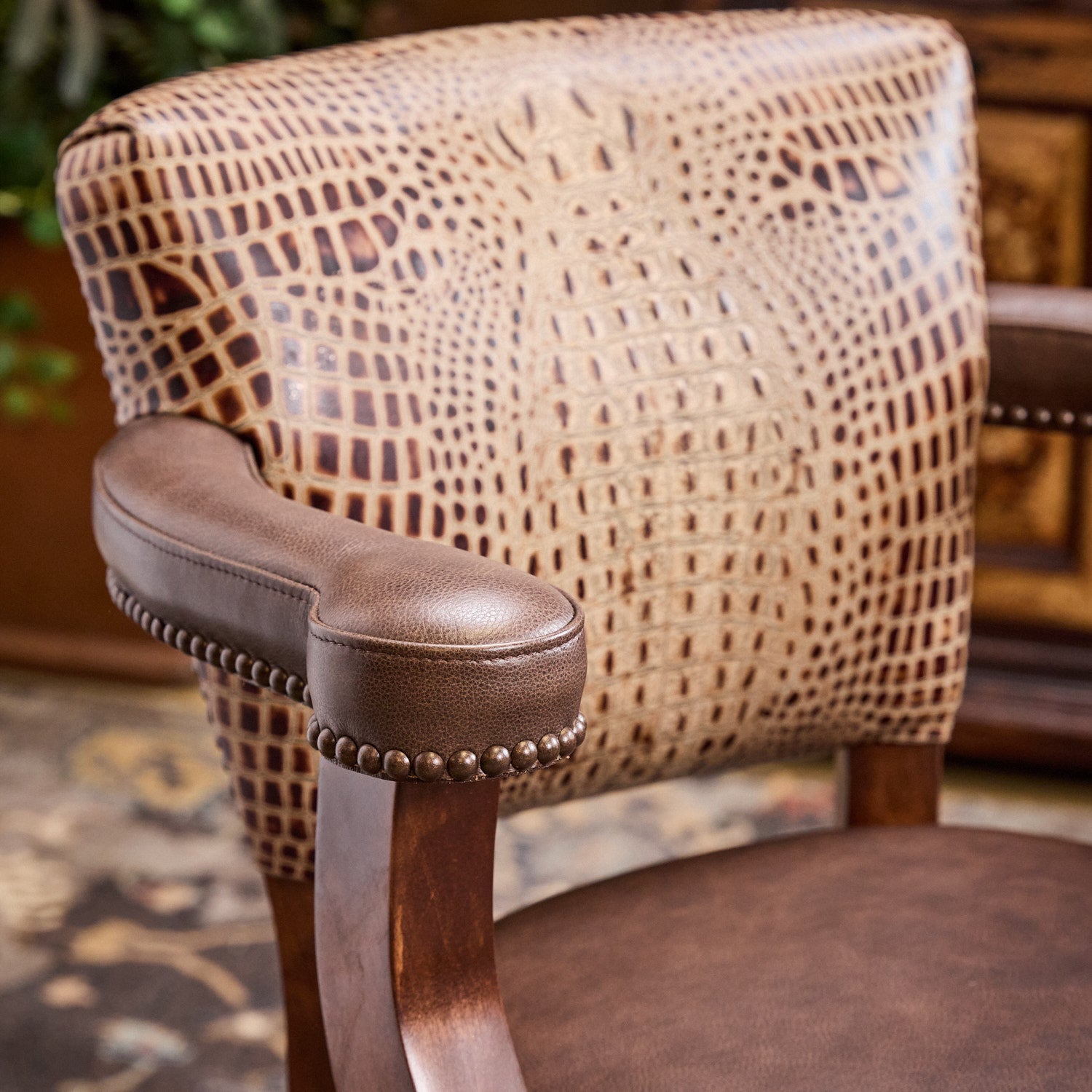 Mattera Cowhide Croc Leather Bar Stool – Hat Creek Interiors