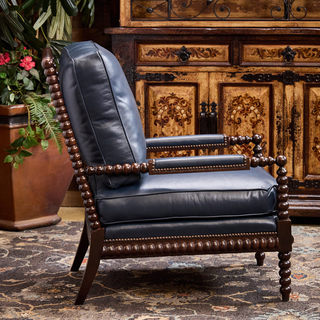 Sophia Leather Spindle Chair