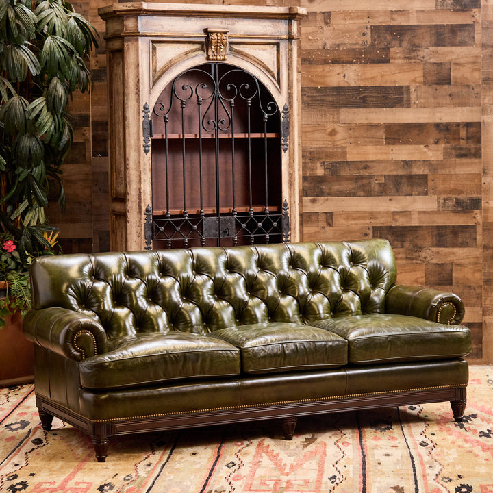 Kensington Tufted Leather Sofa