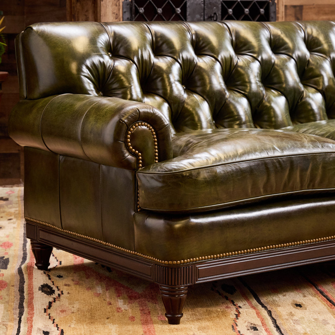 Kensington Tufted Leather Sofa