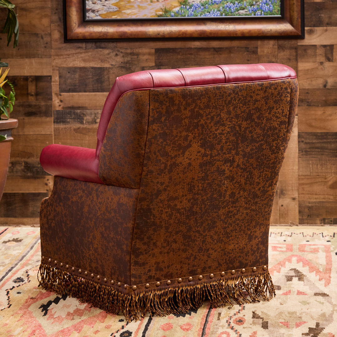 Ruby Desperado Western Leather Swivel Glider Chair