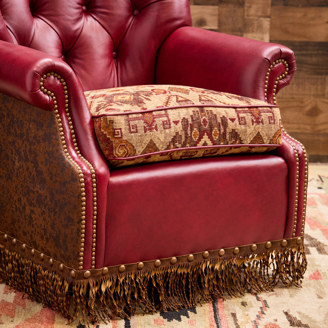 Ruby Desperado Western Leather Swivel Glider Chair
