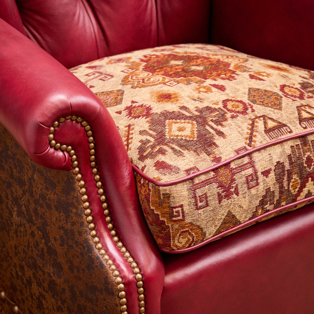 Ruby Desperado Western Leather Swivel Glider Chair