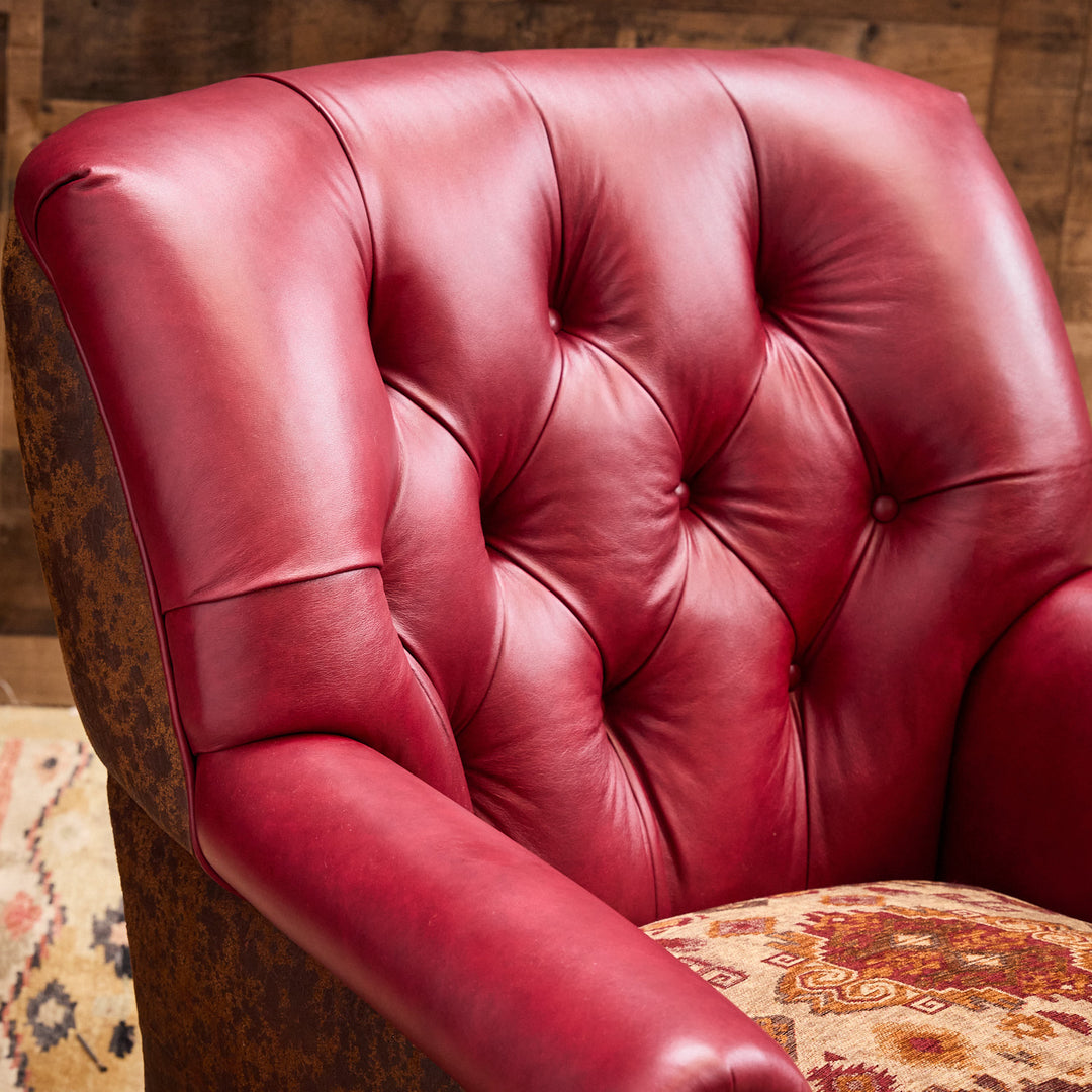 Ruby Desperado Western Leather Swivel Glider Chair