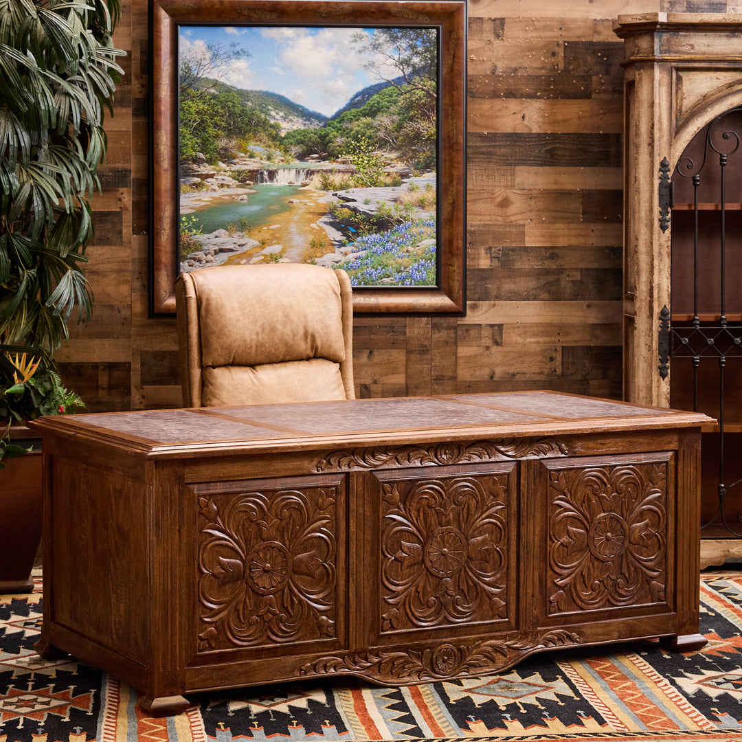 Pagosa Carved Office Desk