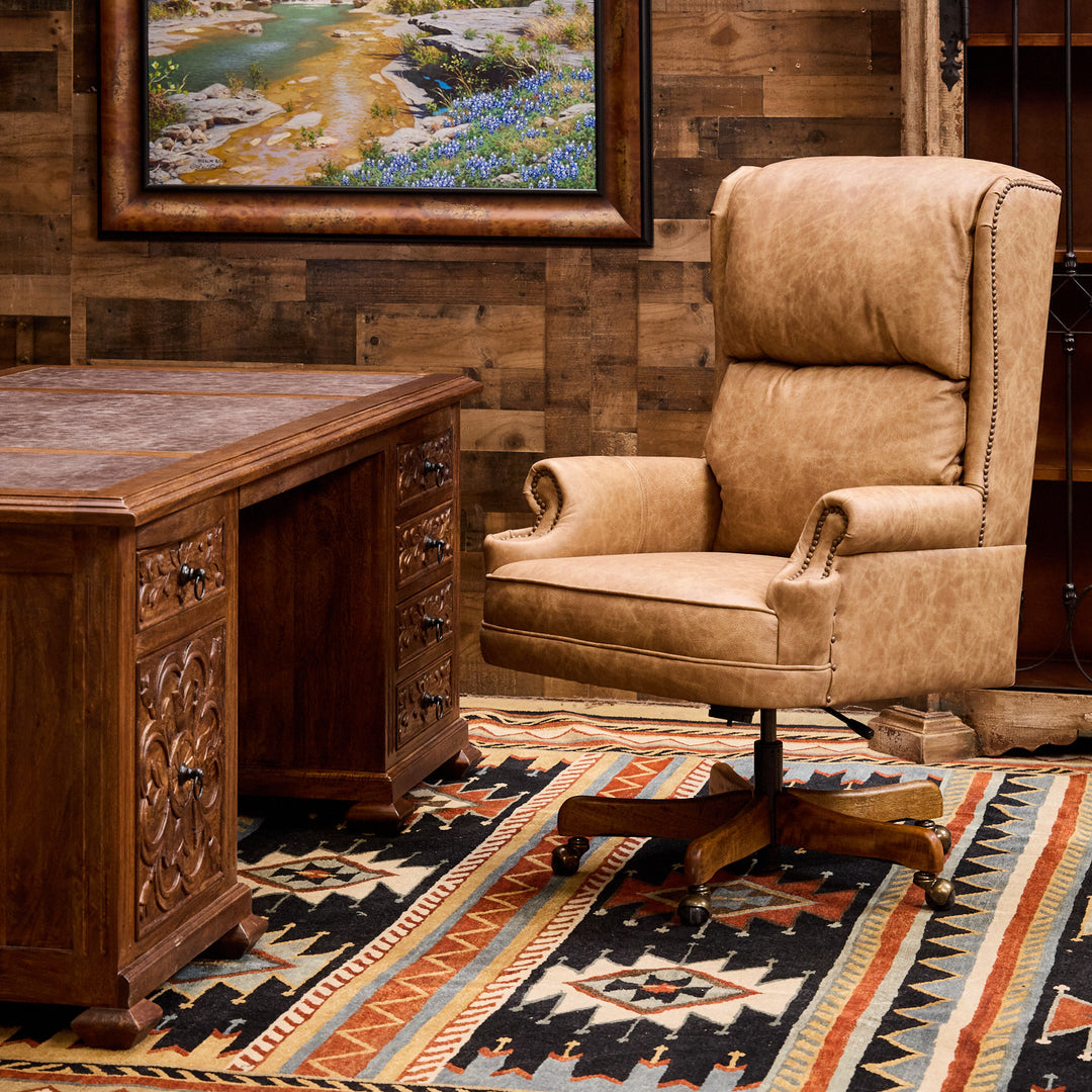 Pagosa Carved Office Desk