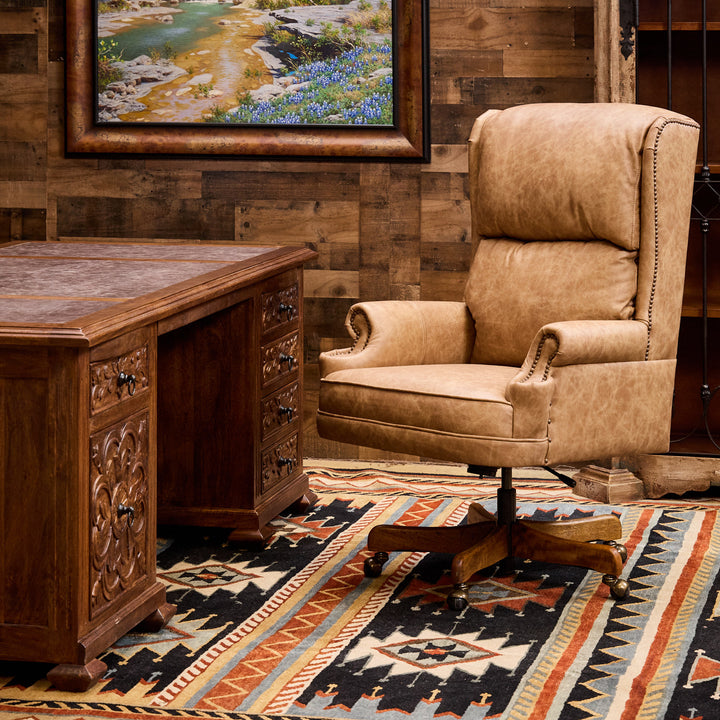 Pagosa Carved Office Desk