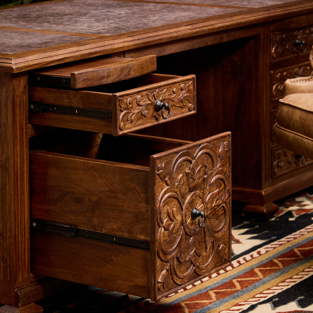 Pagosa Carved Office Desk