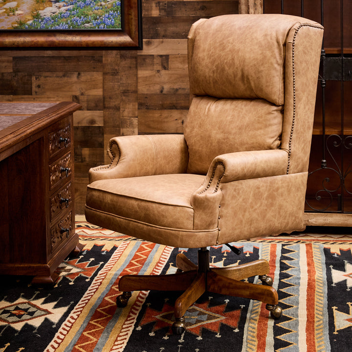 Out West Vanilla Leather Office Chair