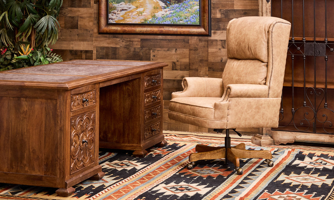 Out West Vanilla Leather Office Chair