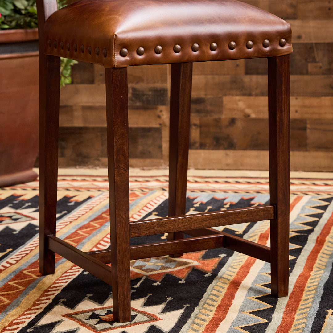 Rustic Croc Leather Bar Stool