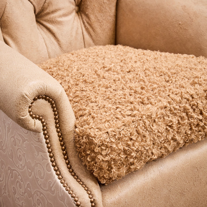 Carthage Western Leather Swivel Glider Chair