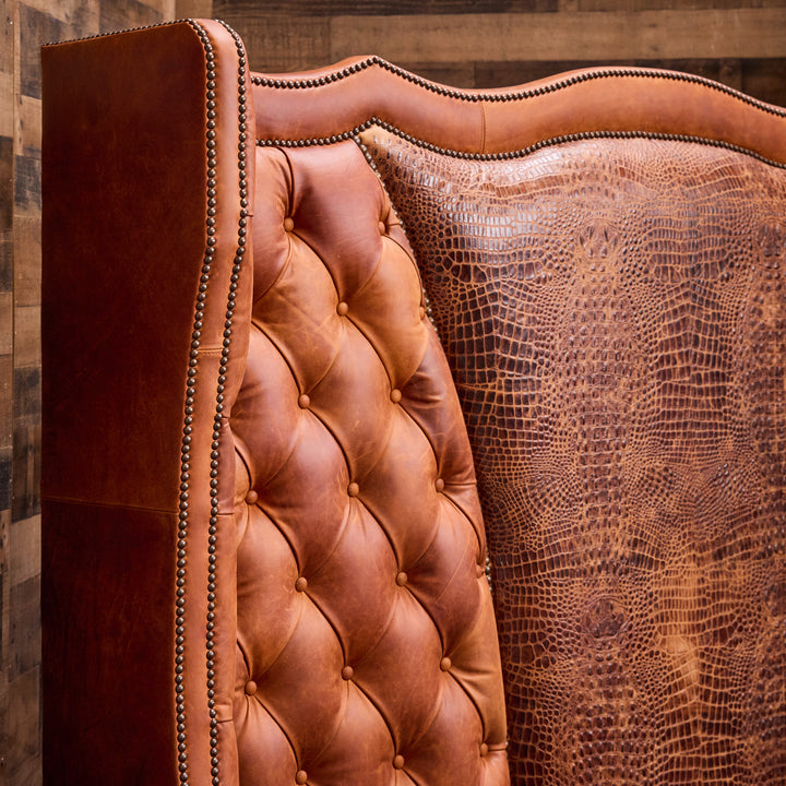 Frontier Western Leather Bed (Berkshire Croc)