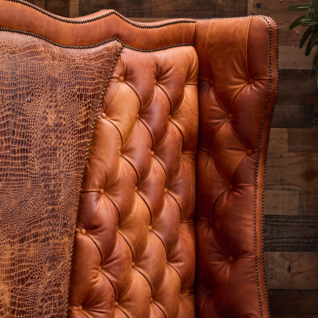 Frontier Western Leather Bed (Berkshire Croc)