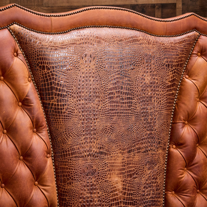 Frontier Western Leather Bed (Berkshire Croc)