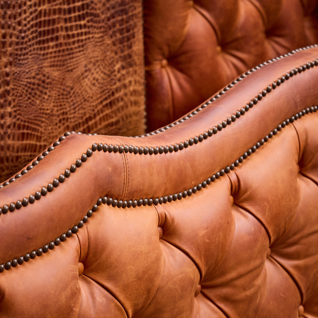 Frontier Western Leather Bed (Berkshire Croc)