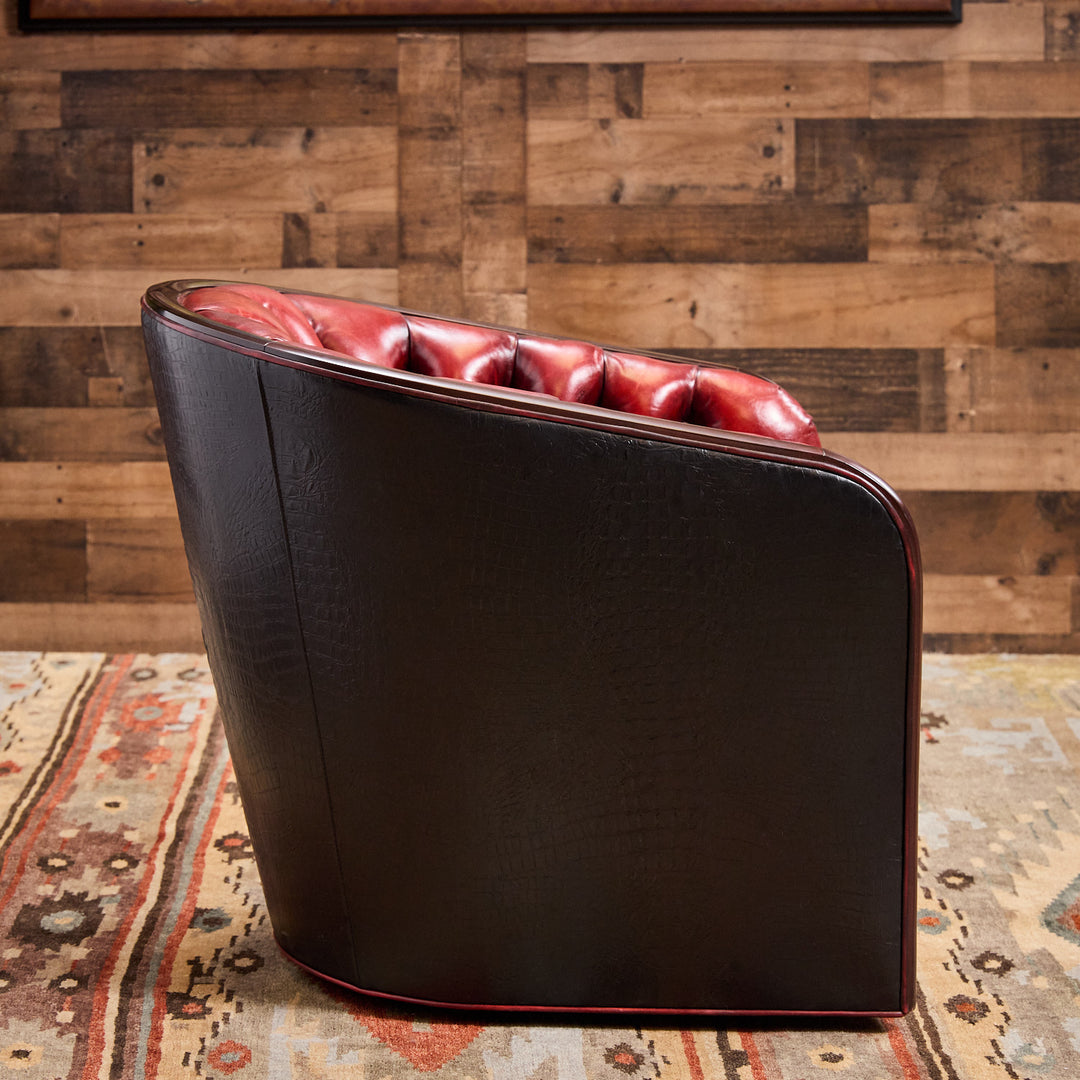 Red Raider Leather Swivel Chair