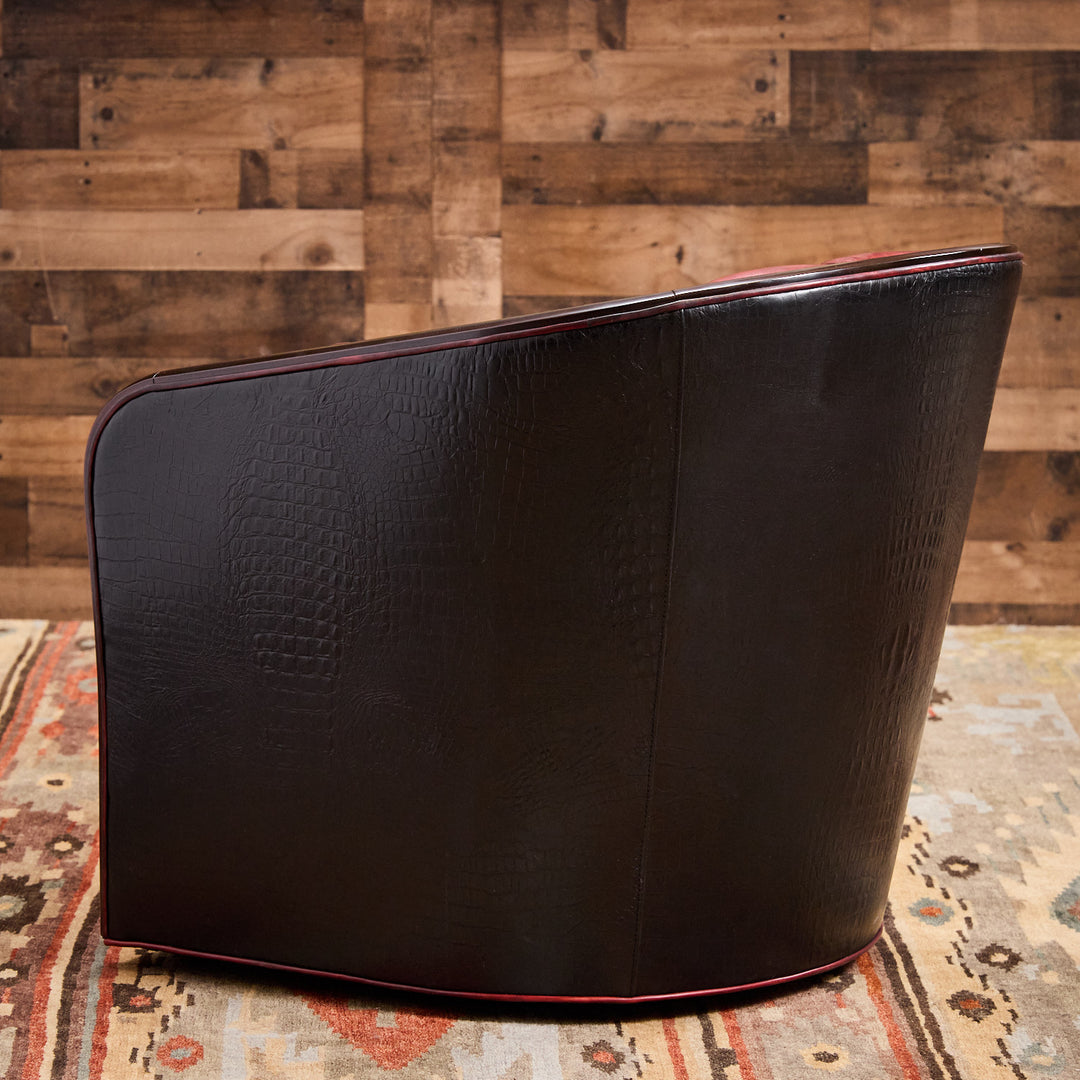 Red Raider Leather Swivel Chair