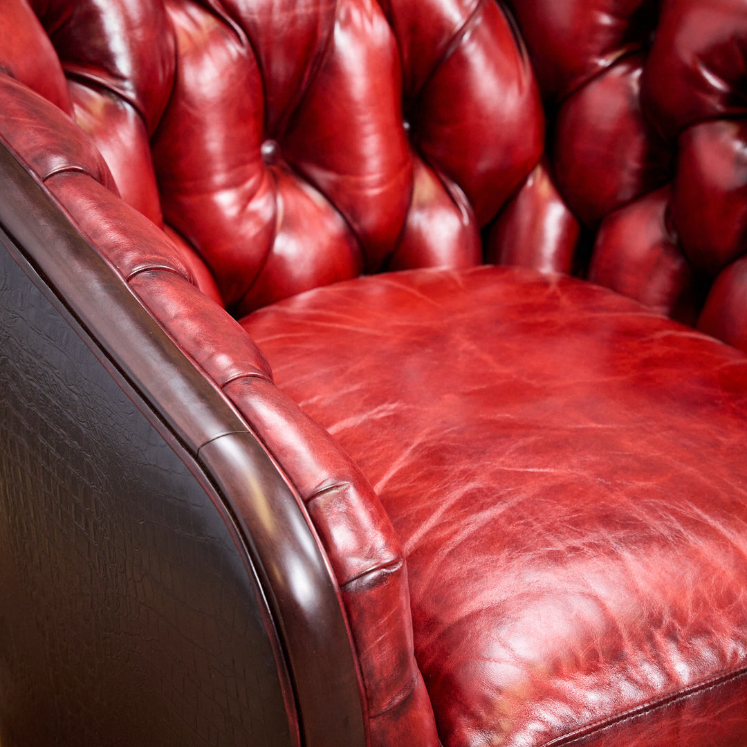 Red Raider Leather Swivel Chair