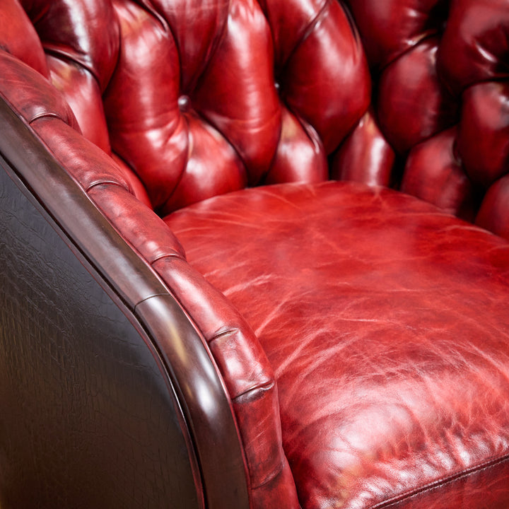 Red Raider Leather Swivel Chair