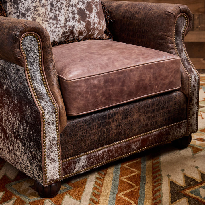 Comal Western Leather Chair & Ottoman