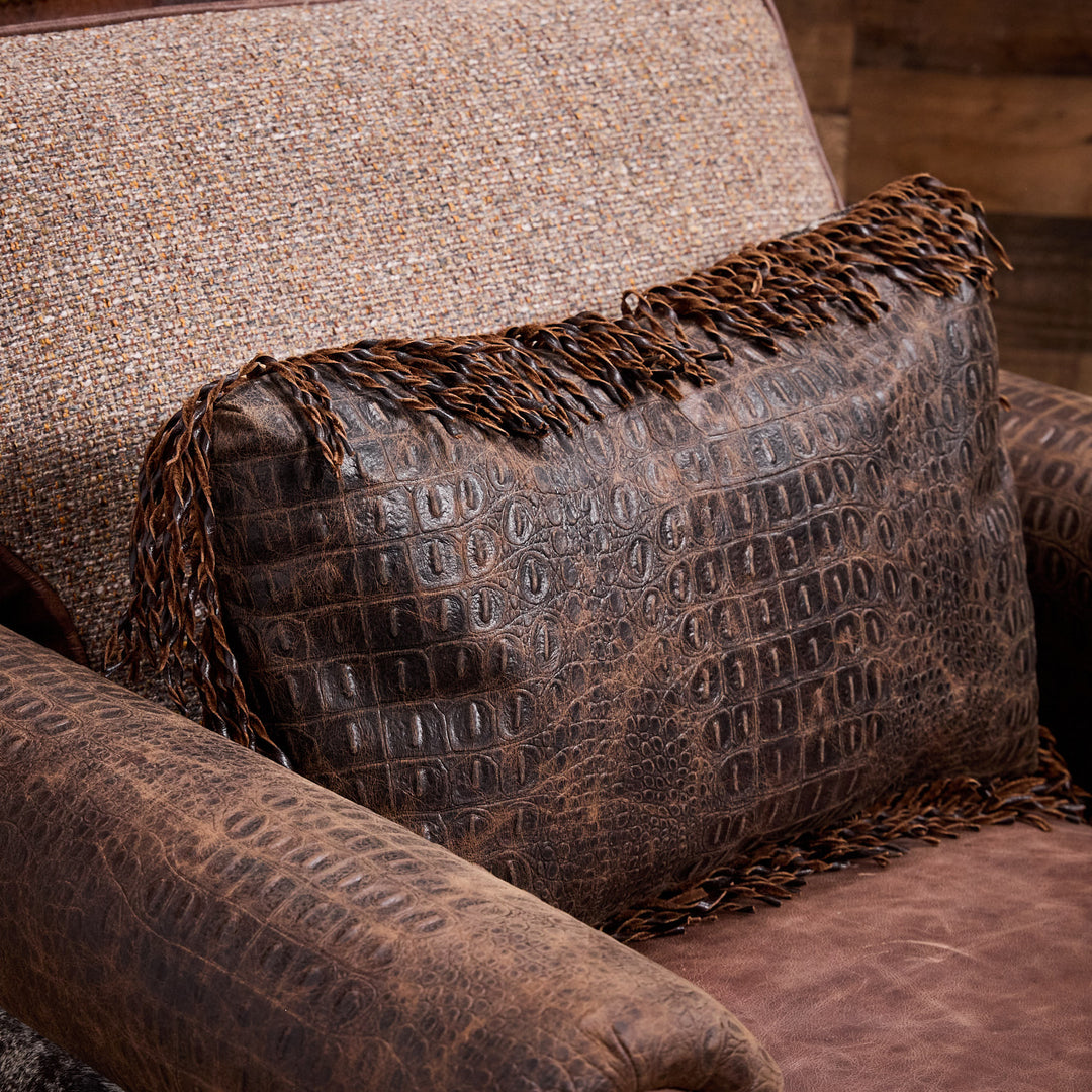 Comal Western Leather Chair & Ottoman