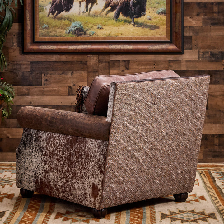 Comal Western Leather Chair & Ottoman