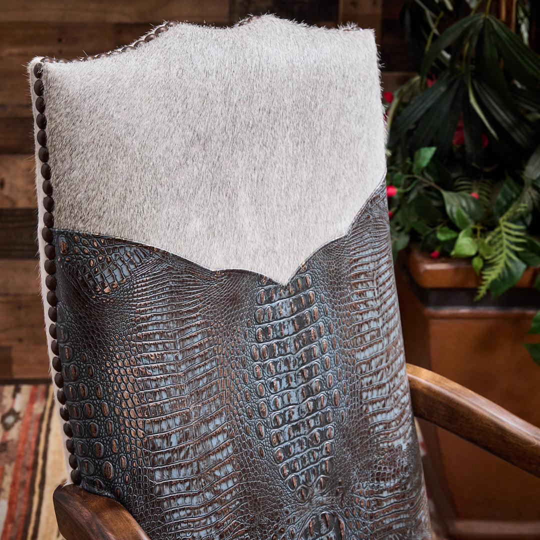 Blue Denim Leather Office Chair