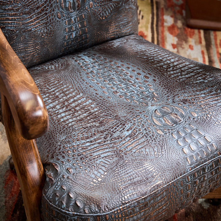 Blue Denim Leather Office Chair