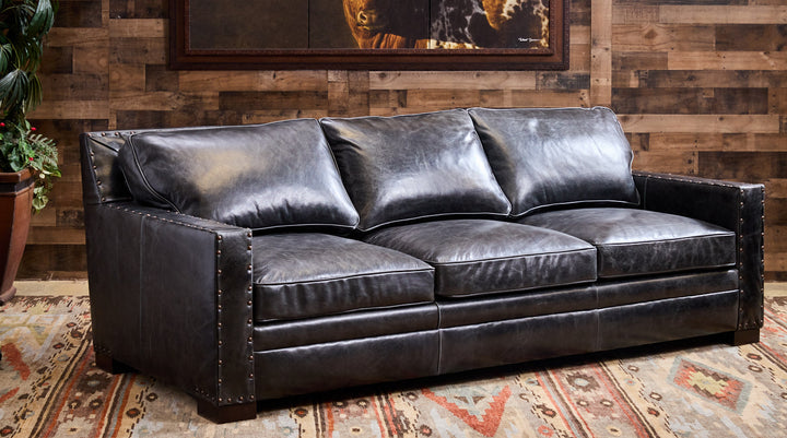 Blue Smoke Leather Sofa Collection