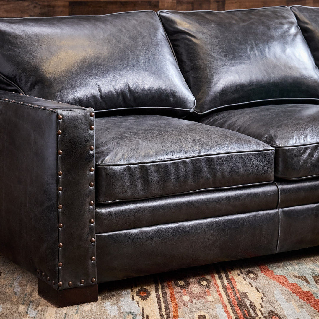 Blue Smoke Leather Sofa Collection