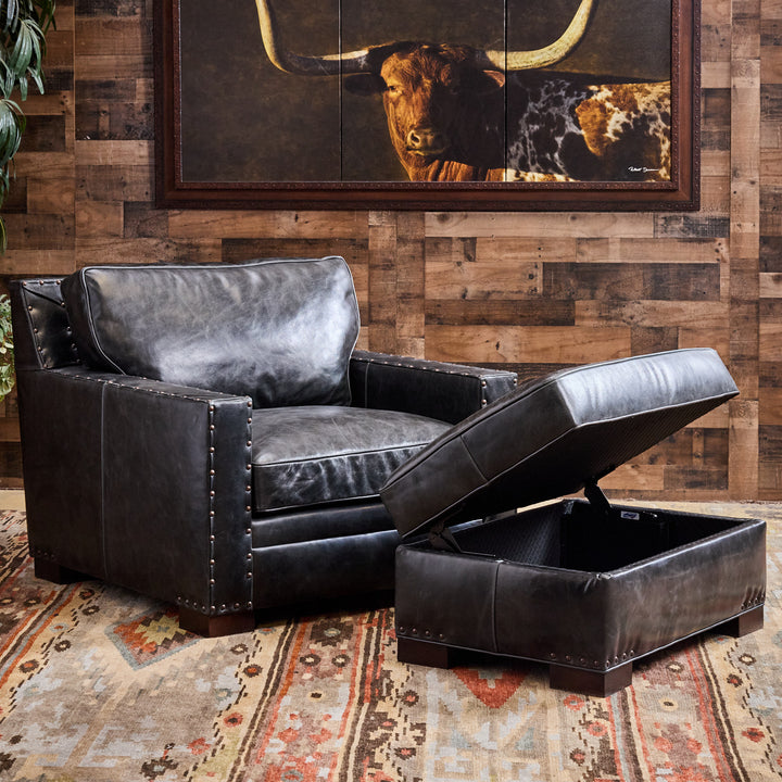 Blue Smoke Leather Sofa Collection