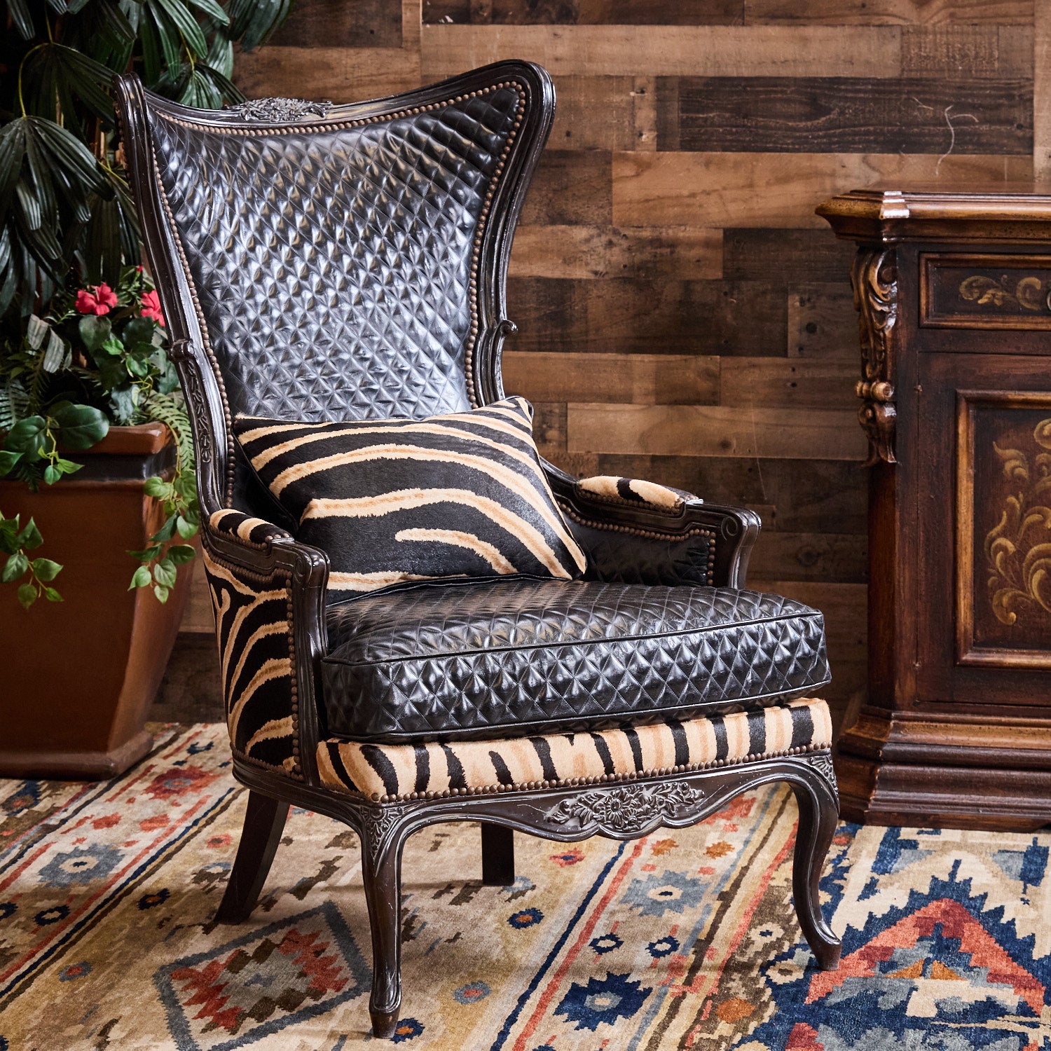Danika Zebra Chair - Exotic Leather Chair – Hat Creek Interiors
