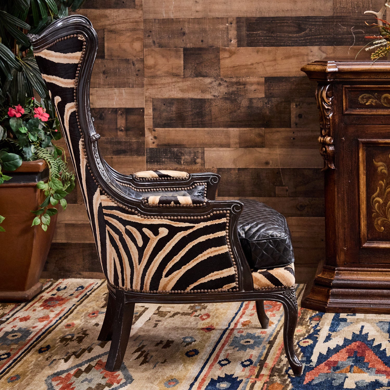 Danika Zebra Chair - Exotic Leather Chair – Hat Creek Interiors