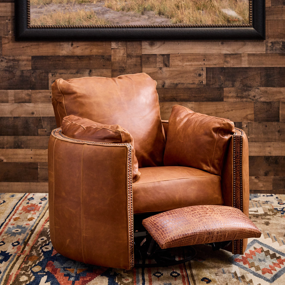 Brenham Croc Western Leather Snug Recliner