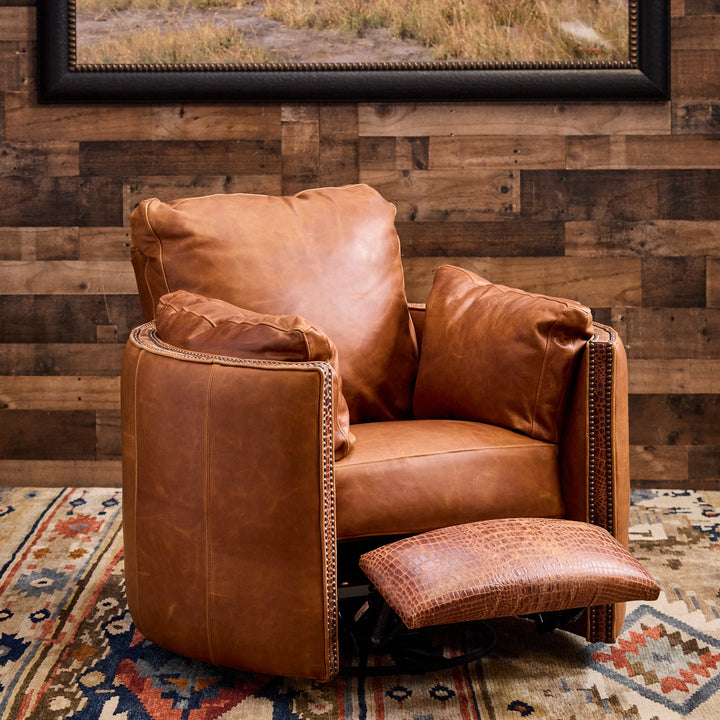 Brenham Croc Western Leather Snug Recliner