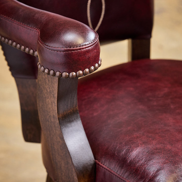 Bonfire Wine Western Leather Bar Stool