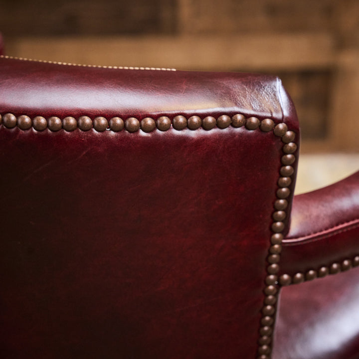 Bonfire Wine Western Leather Bar Stool