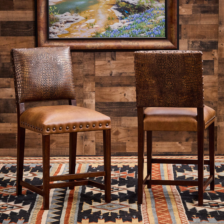 Copper Croc Bar Stool